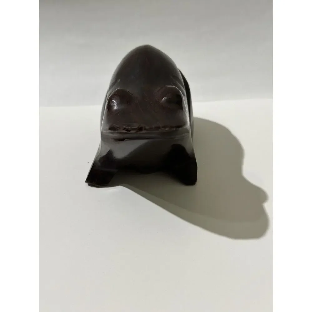 Vintage Hand Carved Decor Wood Ironwood Heavy Frog‎ Decoy Figurine Paper weight